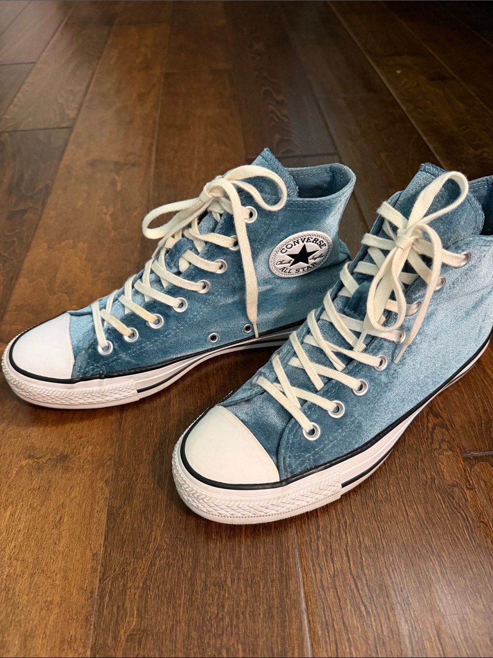 Women’s Converse High Top Sneakers - Blue Velvet with White Accents